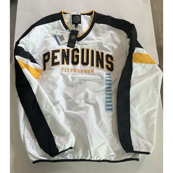 Pittsburgh Penguins V Neck Pullover Embroidered Lettering Men's Large - Picture 2 of 6